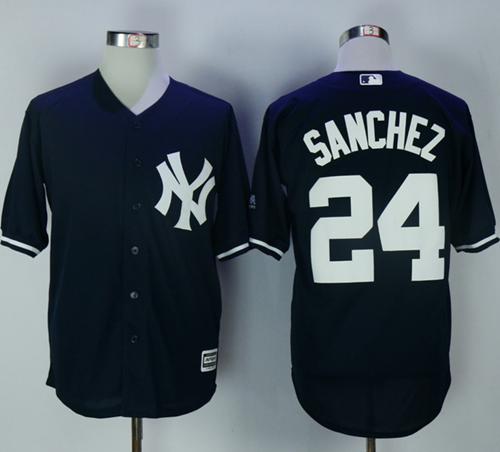 Yankees #24 Gary Sanchez Navy Blue New Cool Base Stitched MLB Jersey
